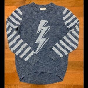 GAP Girl's High Low Crew Neck Knit Sweater With Lightening Bolt  Size XL (12)